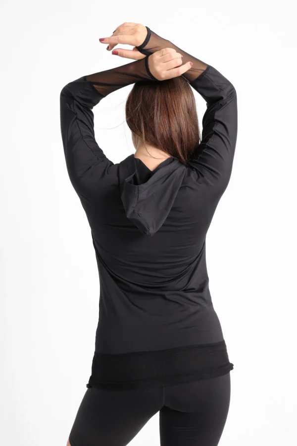 Long Sleeve Mesh Sweatshirt