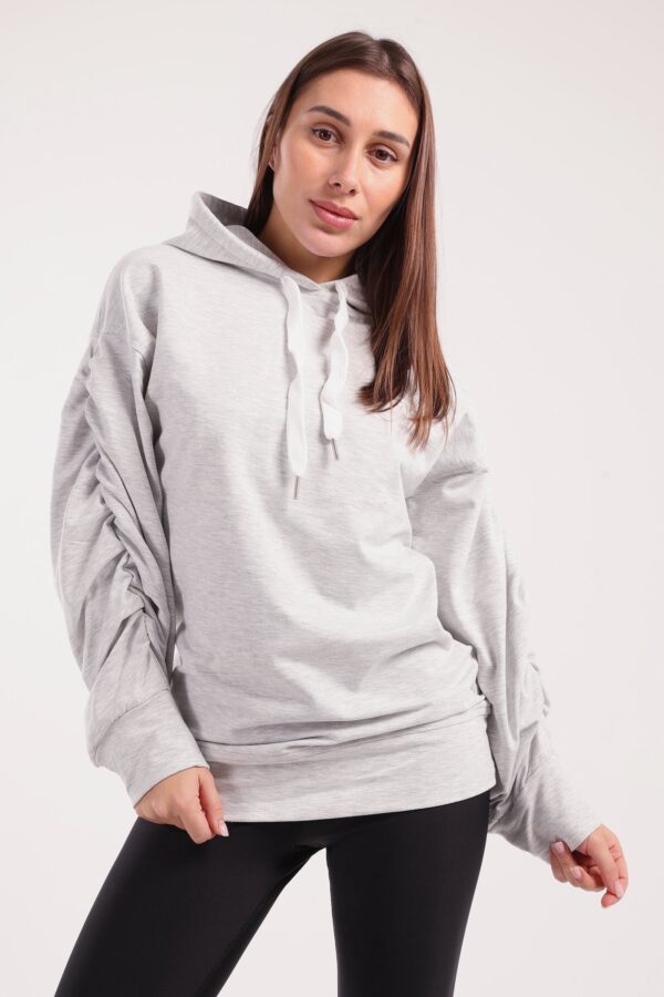 Ruched Sleeve Hoodie