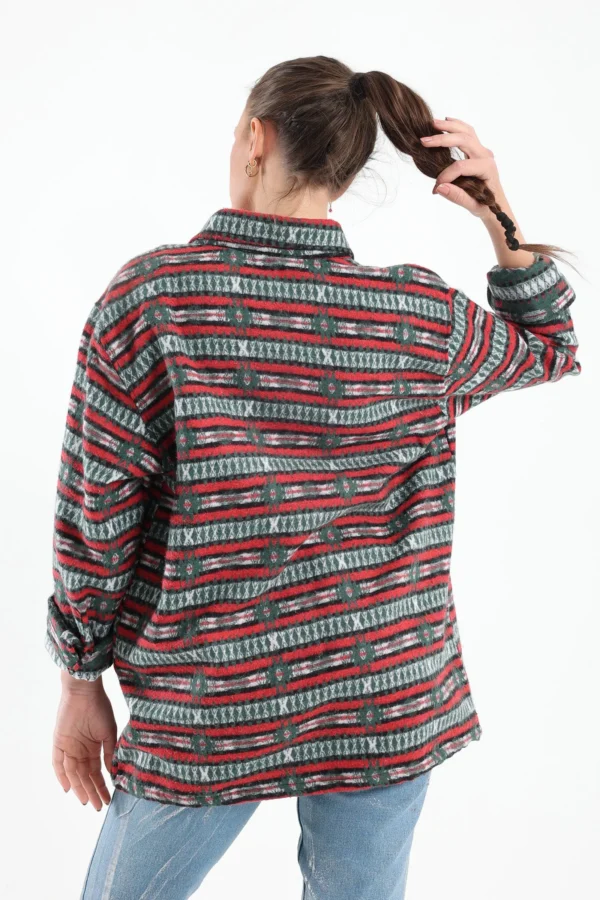 Striped Tribal Print Overshirt