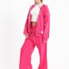 Chill oversized zip up set in hot pink
