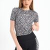 Leopard printed short sleeve top