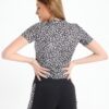 Leopard printed short sleeve top