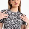 Leopard printed short sleeve top
