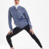 Classic stand up collar jacket in steel blue