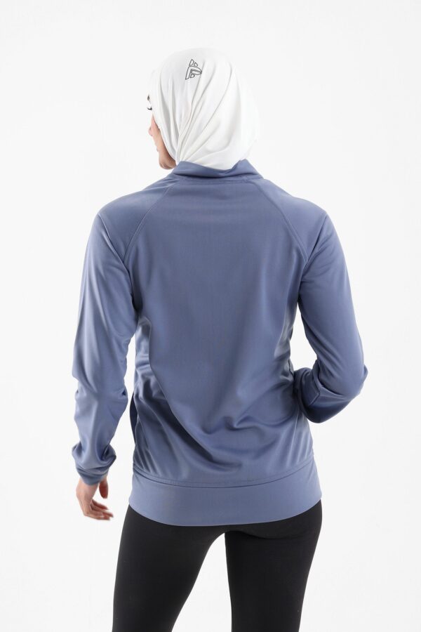 Classic stand up collar jacket in steel blue