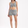 Ash grey heather basic shorts