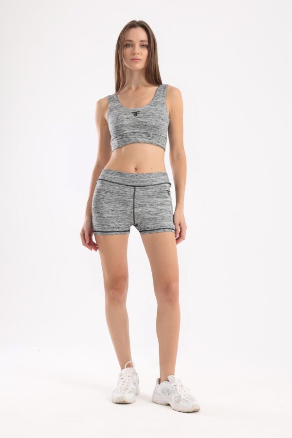Ash grey heather basic shorts