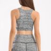 High neck sports bra in ash grey heather