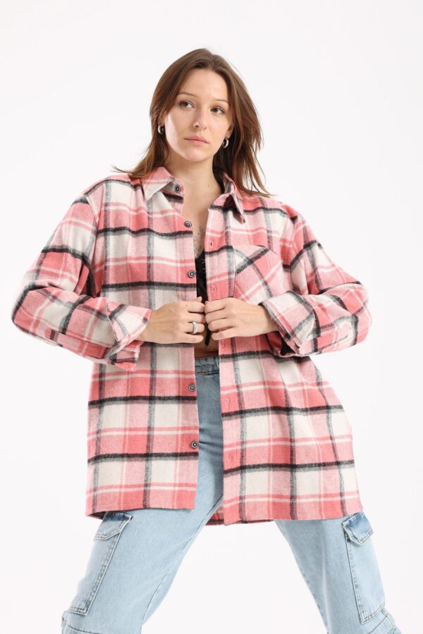 Pink check overshirt