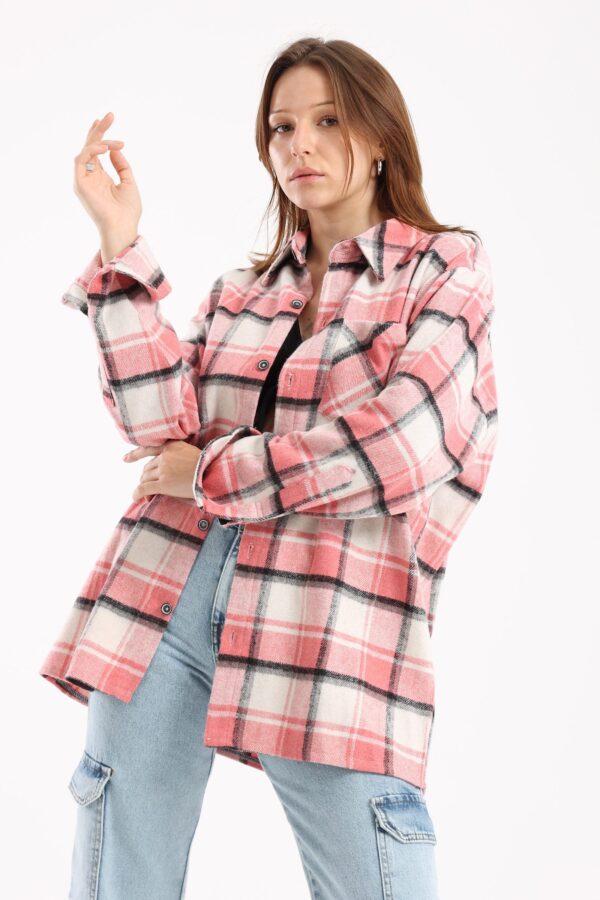 Pink check overshirt