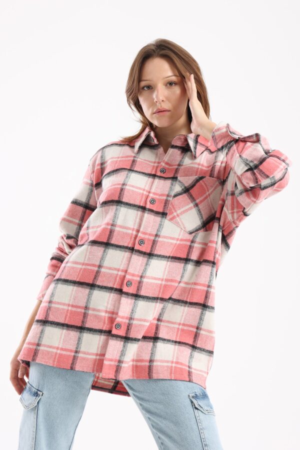 Pink check overshirt