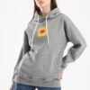 Artwork print oversized hoodie in light grey