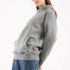 Artwork print oversized hoodie in light grey