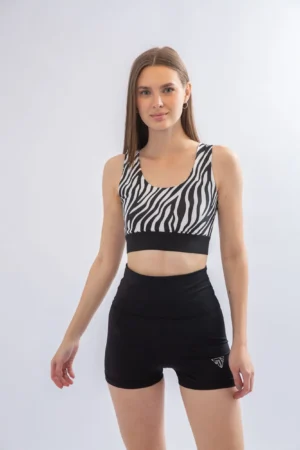 Zebra print sports bra