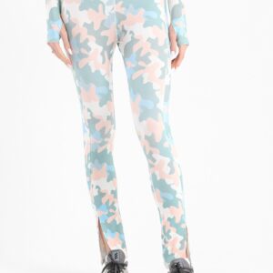 Colored camo slit printed leggings
