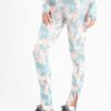 Colored camo slit printed leggings