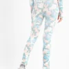 Colored camo slit printed leggings