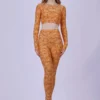 Apricot camouflage leggings