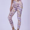 Colorful stripes printed capri leggings