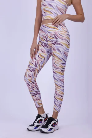 24481 Colorful stripes printed capri leggings