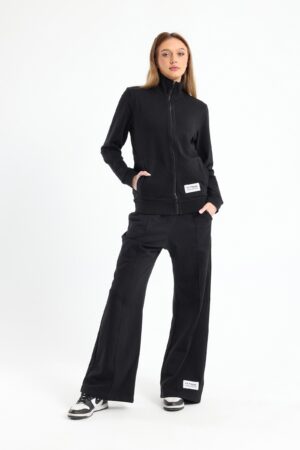 Chill oversized stand up collar set in black
