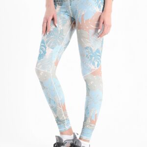 Colorful palm seamed printed leggings