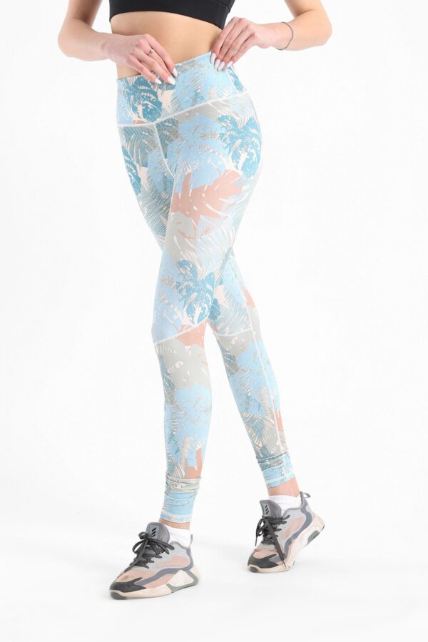 Colorful palm seamed printed leggings