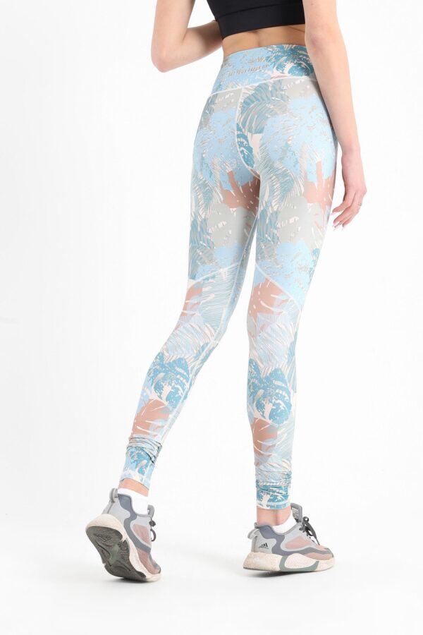Colorful palm seamed printed leggings
