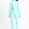 Chill oversized stand up collar set in baby blue