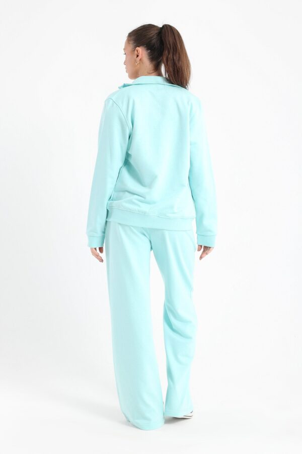Chill oversized stand up collar set in baby blue