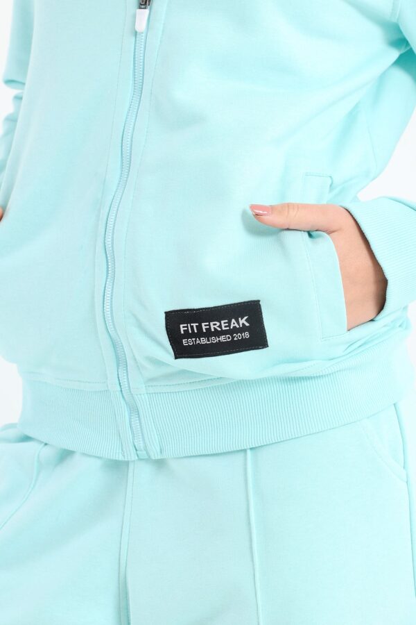 Chill oversized stand up collar set in baby blue