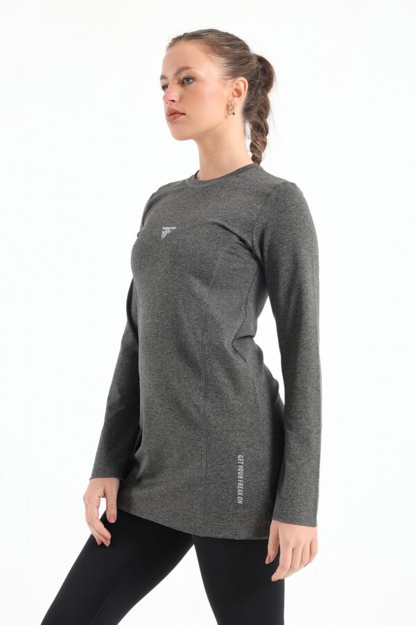 Training bell sleeve top in dark grey