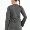Training bell sleeve top in dark grey