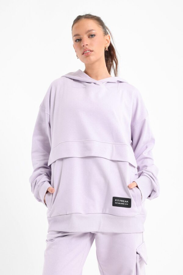 Chill oversized flap pocket cargo set in lilac