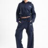 Dark blue basic cropped jacket