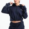 Dark blue basic cropped jacket