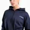 Dark blue basic cropped jacket