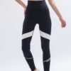 Black piping color block leggings