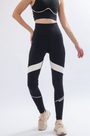 AMI5966 Black piping color block leggings