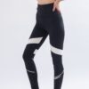 Black piping color block leggings