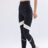 Black piping color block leggings