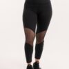 Black high waisted capri mesh leggings