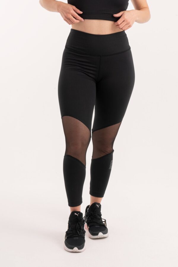 Black high waisted capri mesh leggings