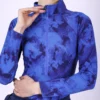 Tie dye print burkini set in dark blue