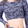 Cool grey camouflage long sleeve top