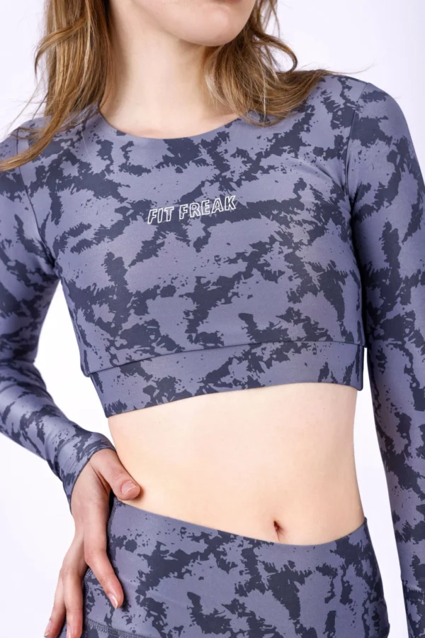 Cool grey camouflage long sleeve top