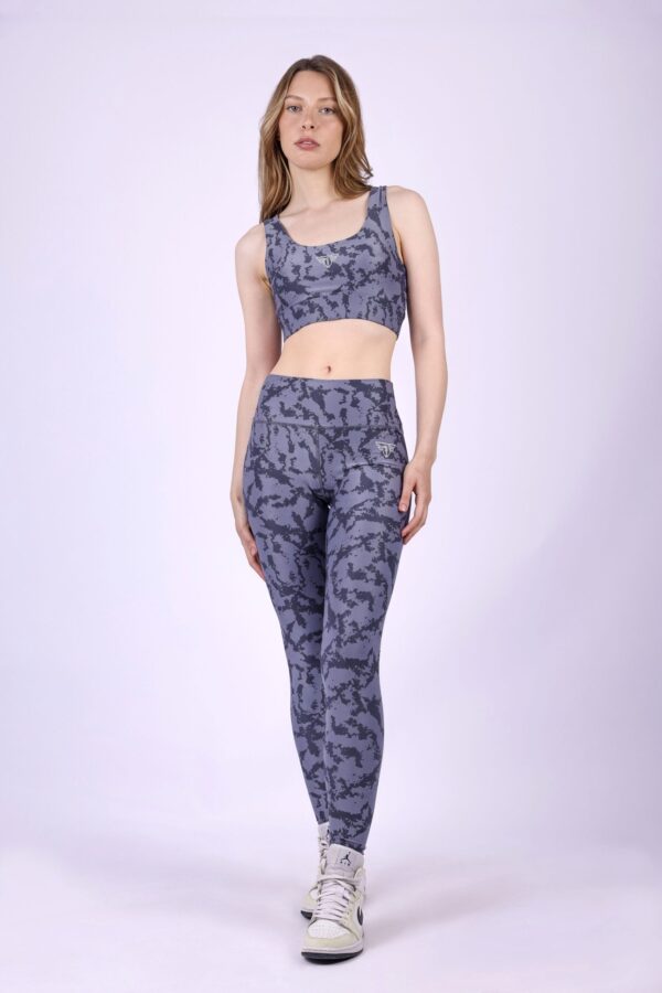 Cool grey camouflage basic sports bra