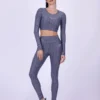 Cool grey leopard long sleeve top