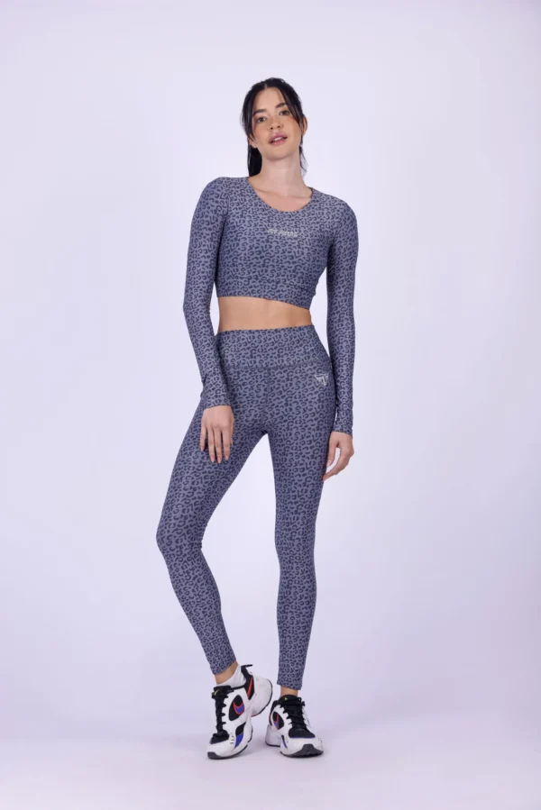 Cool grey leopard long sleeve top