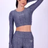 Cool grey leopard long sleeve top